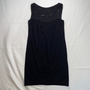 Suzi Chin Above Knee Mini Midi Black Sleeveless Dress Womens Size 6